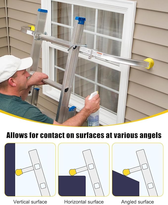 4 Pcs Ladder Stabilizer Bumpers Fit for Werner Extension Ladder, Ladder Standoff Rubber End Caps, Non-Slip Protective Covers