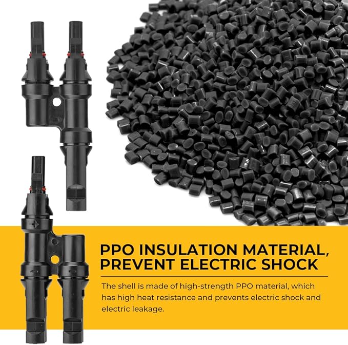 BougeRV Solar Branch Connectors Y Connector for Parallel Connection Between Solar Panels FMM+MFF (5 Pairs)