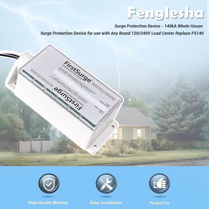 Surge Protection Device - 140kA Whole House Surge Protection Device for use with Any Brand 120/240V Load Center Replace FS140