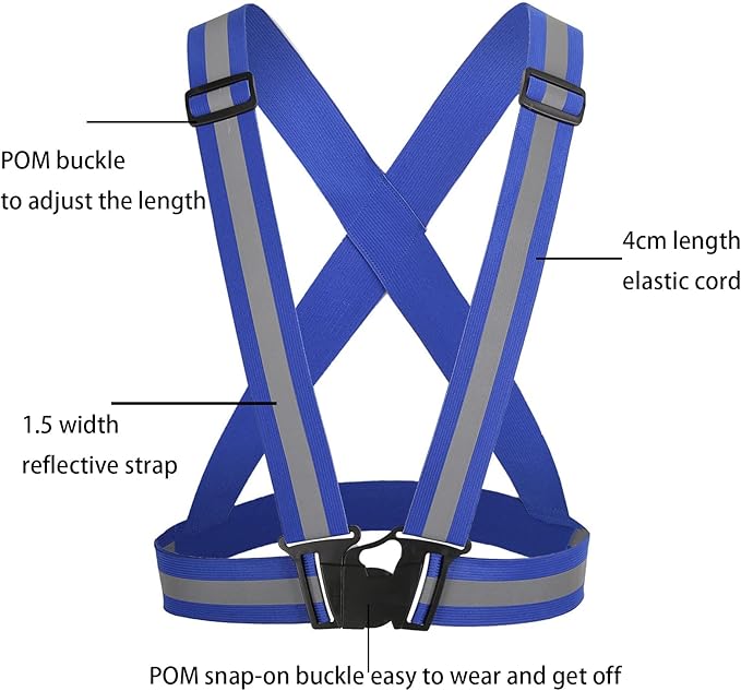 Reflective Safety Vest 2pcs - High Visibility Vest Adjustable Straps for Outdoor Jogging, Cycling, Walking and Riding