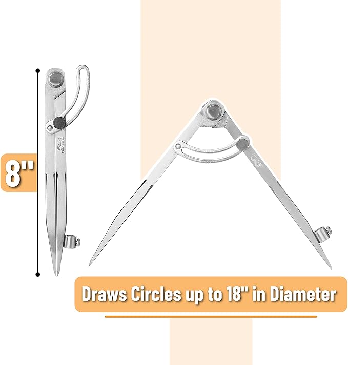 Mr. Pen- Professional Compass for Woodworking, 8 Inch Compass with Wing