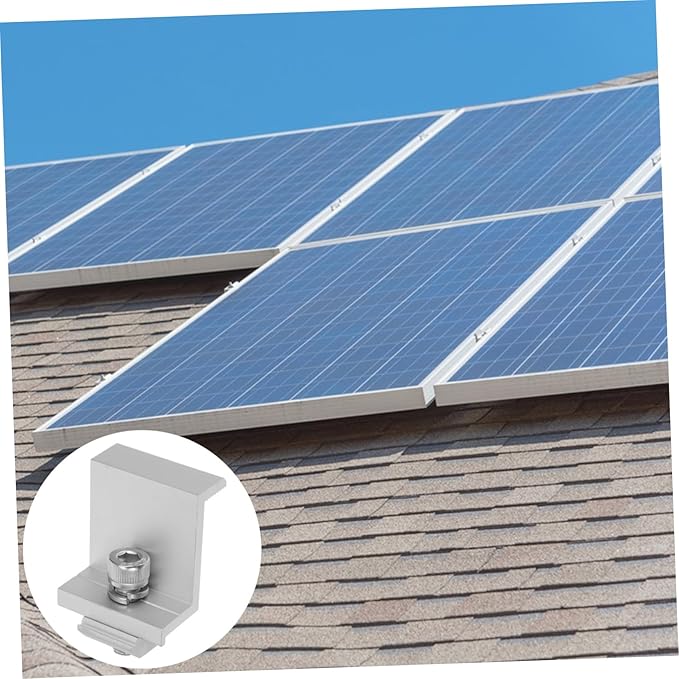 12pcs Solar Panel Rack Clips Mid End Clamps for Household Solar Panel Installation Easy to Use for Outdoor Use