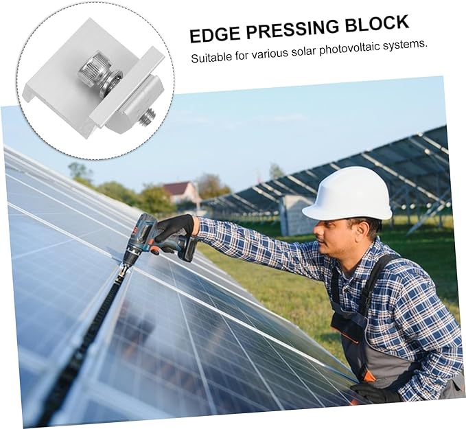 Happyyami 12pcs Solar Panel Fixing Clips Bracket Clamps for Secure Solar Panel Mounting Versatile Design for Various Photovoltaic Systems Outdoor Use