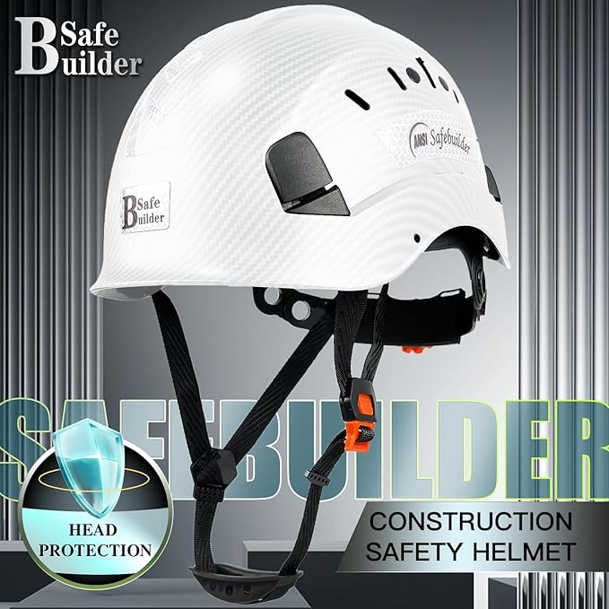 Construction Safety Helmet ABS Hard Hat Adjustable Ventilation System Hardhats Industrial Work Head Protection for Men Certified ANSI/ISEA Z89.1