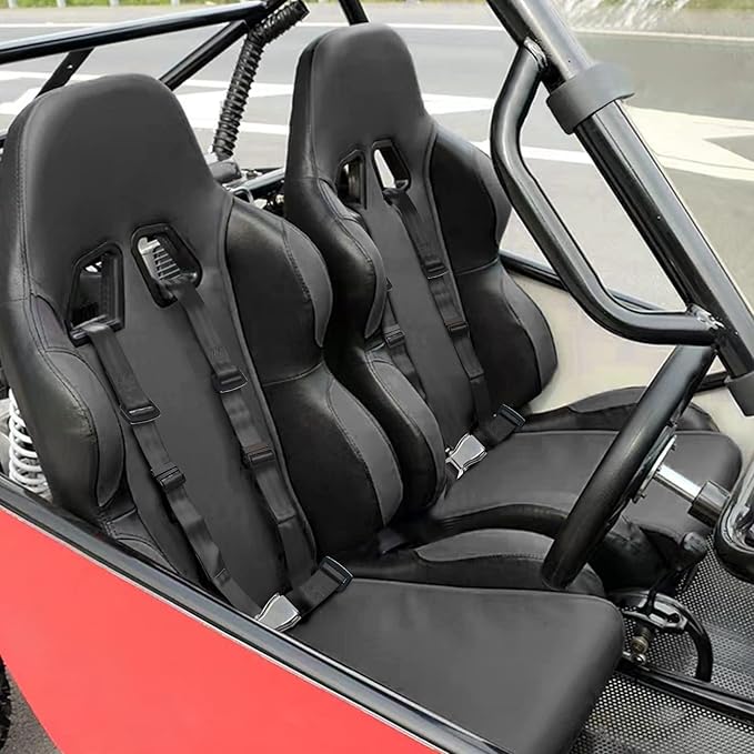 Yakitoko Universal 4 point Safety Harness Set 2" Fits Go Kart,UTV,ATV,Racing Black