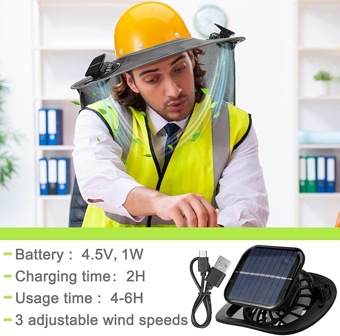 2 Sets Sun Hard Hat Shade Neck Protection with Solar Fans, Full Brim High Visibility Sun Visor Mesh Bandana Scarf for Hard Hat Accessories, Reflective(Dark Grey, Light Grey)
