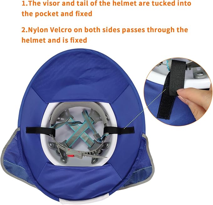 4 Pack Sun Shade Full Brim, Visor Mesh Neck Sun Shield with Reflective Strips Neck Sunshade Cover, Accessories (Blue)