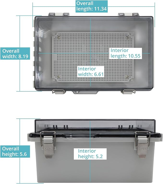 Large Electrical Waterproof Box IP67 Junction Box Extension Cord Cover,11.4x7.5x5.5” Outdoor Electrical Box for Outlet Plug Cover,IP67 Outdoor Waterproof Plug-in Distribution Box