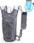 Blue Quartz Hydration Backpack with 2L Water Bladder, Hiking Water Backpack for Women Men, Lightweight Cycling Daypack with Phone Pocket & Helmet Net Bag, Hydration Pack for Biking, Running, Skiing