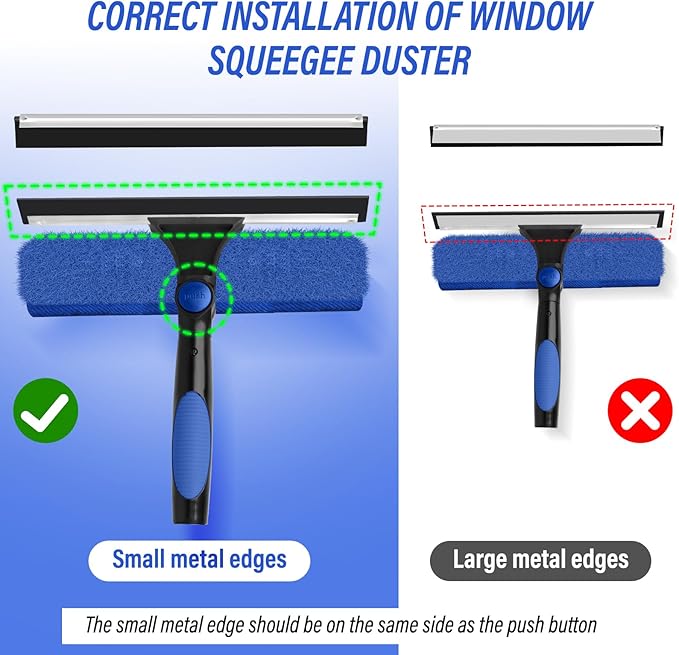 26FT Window Washing Kit with Extension Pole,High Reach Duster Kit,Cobweb Duster with 5-20FT Telescoping Pole,2 in 1 Window Cleaning Squeegee Kit for Outdoor and Indoor Cleaning