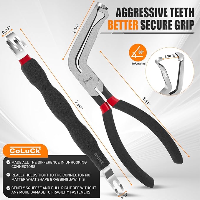 Electrical Plug Removal Tool Electrical Disconnect Pliers 60 Degree Connector Separator 13120,Automotive Tools Connector Pliers,Automotive Electrical Plug Connector Tool Terminal Disconnect Tool