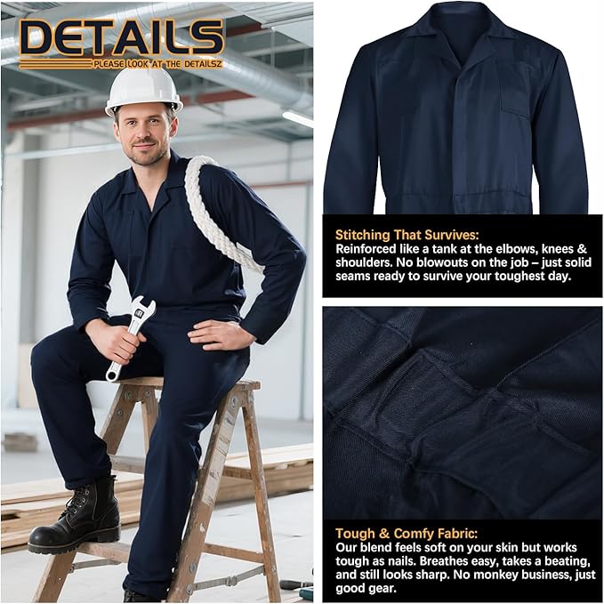 MCJC Coveralls for Men Adult Jumpsuit Coveralls Mechanic Work Uniform Halloween Horror Killer Costume