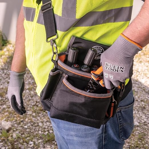 KLEIN TOOLS 60583 Work Gloves, Knit Dipped Cut Resistant ANSI A2 Nitrile Coated Gloves, HPPE Fabric, Touchscreen Capable, Small, 2-Pair