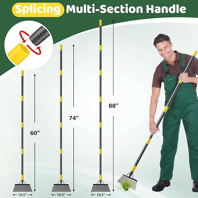 Garden Flat Shovel,Floor Scraper, 88" Long Multifunctional Garden Cleaning Shovel Weeding Tool,Heavy Duty Floor Scraping Tool,Metal Weeding Scraper for Lawn Edging, Snow Ice Removal Scrapers
