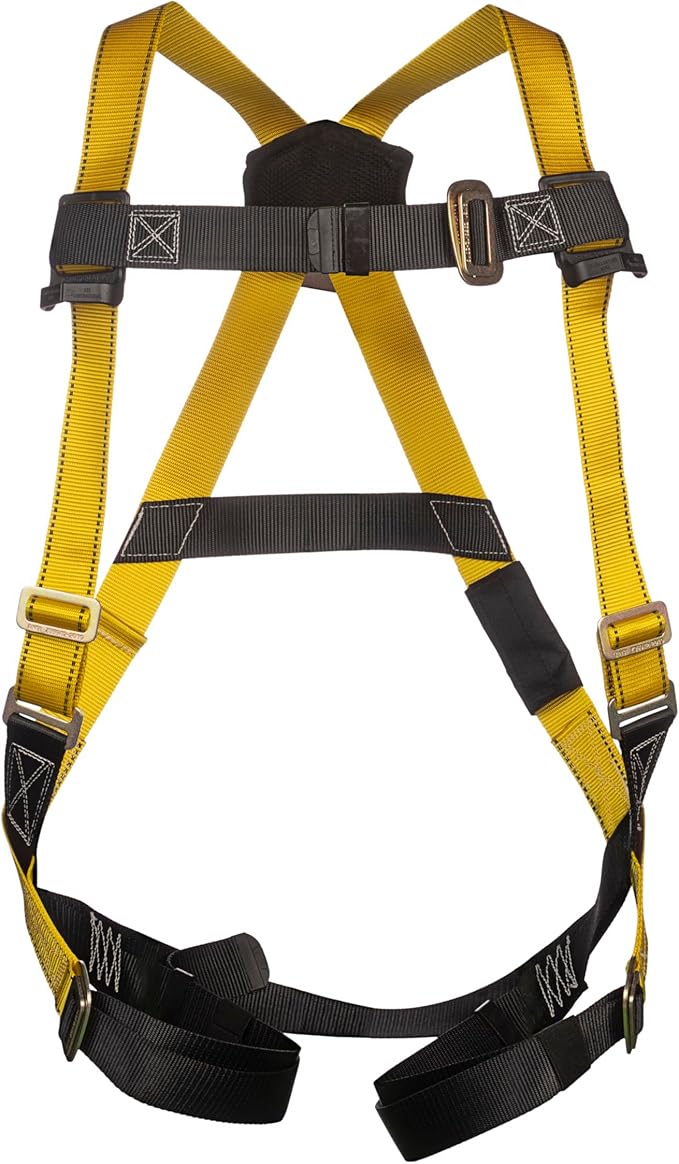 Guardian 01700 Economy Harness – Full Body Fall Protection with Pass-Through Chest & Leg Buckles | Lightweight Adjustable Design | OSHA and ANSI Compliant