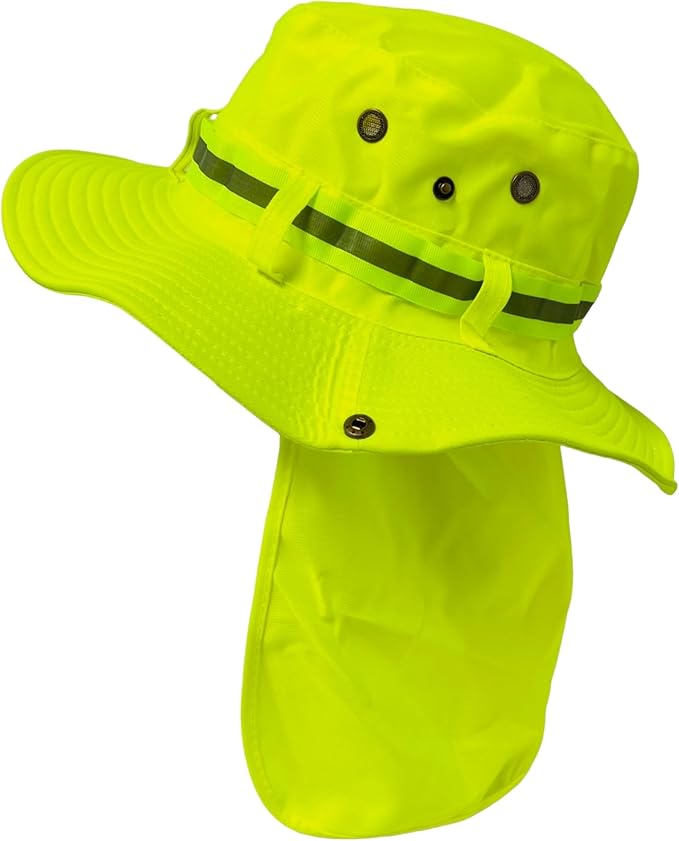Packable and Adjustable Reflective Neon Boonie Sun Hat