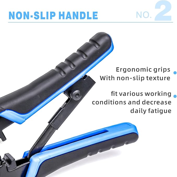 Network Crimper,Cable Stripper Cutter - RJ11 RJ12 RJ45 6P6C/4C,8P8C Connector Crimper Pliers, for Network and Telephone Cables,Ethernet Crimping Hand Tools