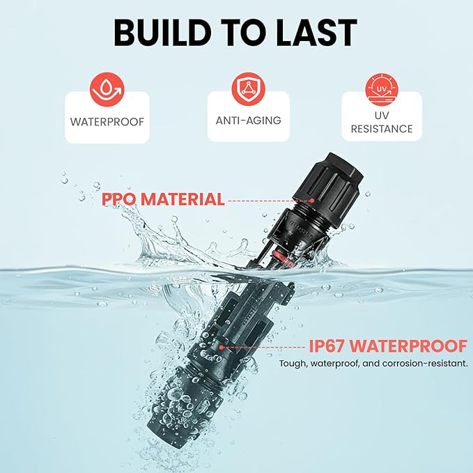 Solar Crimper Tool Kit with 12 PCS MC4 Connectors,2 Solar Connector Spanner Wrench for 14-10 AWG Solar Panel Cable Wire Crimping PV Assembly and Installation