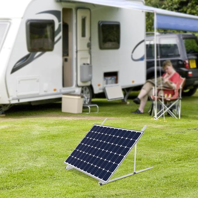 2 Pcs 45inch Adjustable Solar Panel Tilt Mount Brackets, with Foldable Tilt Legs, for Solar Panels Installed on Any Flat Surface for RV, Roof, Boat, Any Off-Grid Systems