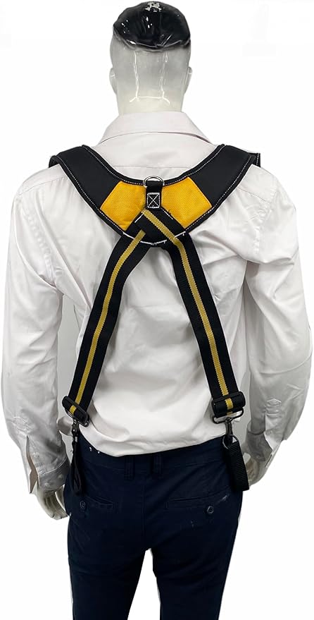 Tool Belt Suspenders for Work Belt Heavy Duty Padded with Magnetic WristBand Attachment Loops for Men