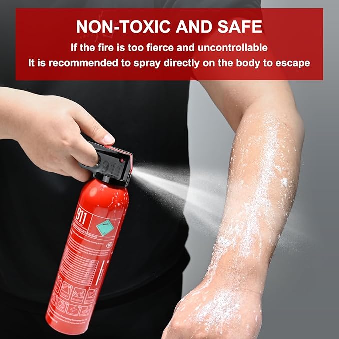 Fire Extinguisher for Home, 2 Pack Car Fire Extinguishers with Mount, 8 in 1 Portable Kitchen Fire Extinguishers for A, B, C, K Category, 620ml Mini Fire Extinguisher for Car Truck Boat