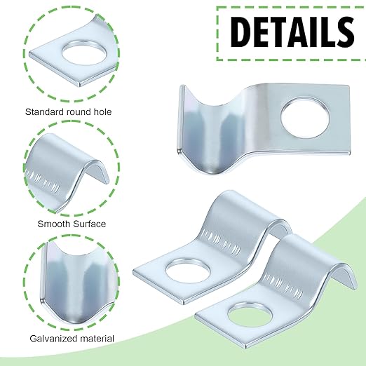 100 Pcs Outdoor Cable Clips, 1/4 Inch Cord Clips Stainless Steel Conduit Clamp Zinc Plated Wire Clamps Agricultural Fence Clamps Wall Cables Clip for Wire Installation, Tube Management, Cable Fastener