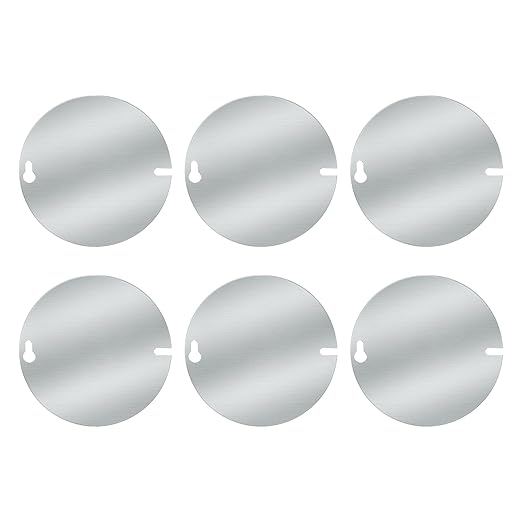 6 Pack 54C1R Round Galvanized Steel Electrical Box Cover for Flat 4 inch Round Box (6 Pack)