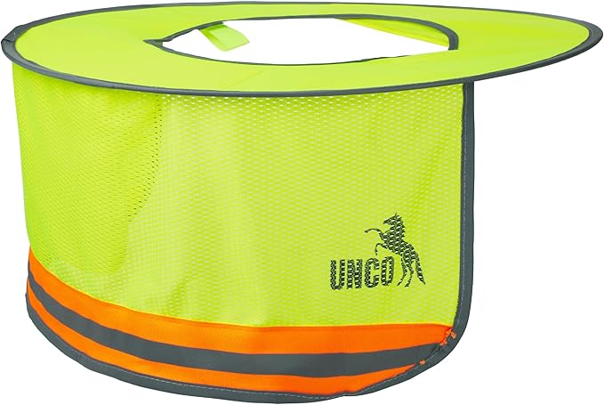 UNCO- Hard Hat Sun Shield, 4 Pack, Yellow, Full & Standard Brim Mesh Sunshade High Visibility Reflective, Hard Hat Accessories