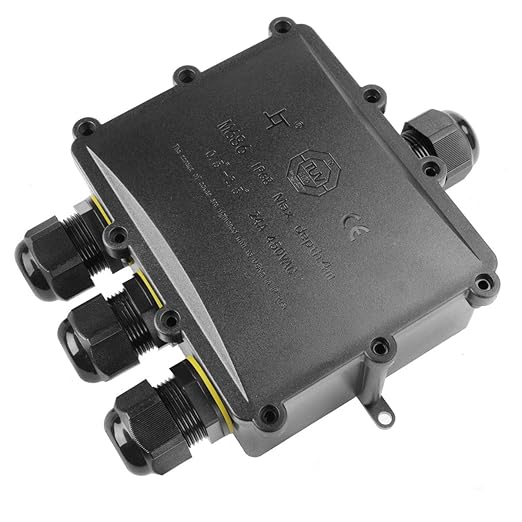 4 Way Electrical Junction Box, La Vane IP68 Waterproof 4 Way Cable Connector Lighting Connector Electric External Coupler, Cable Gland Ø 4-14mm