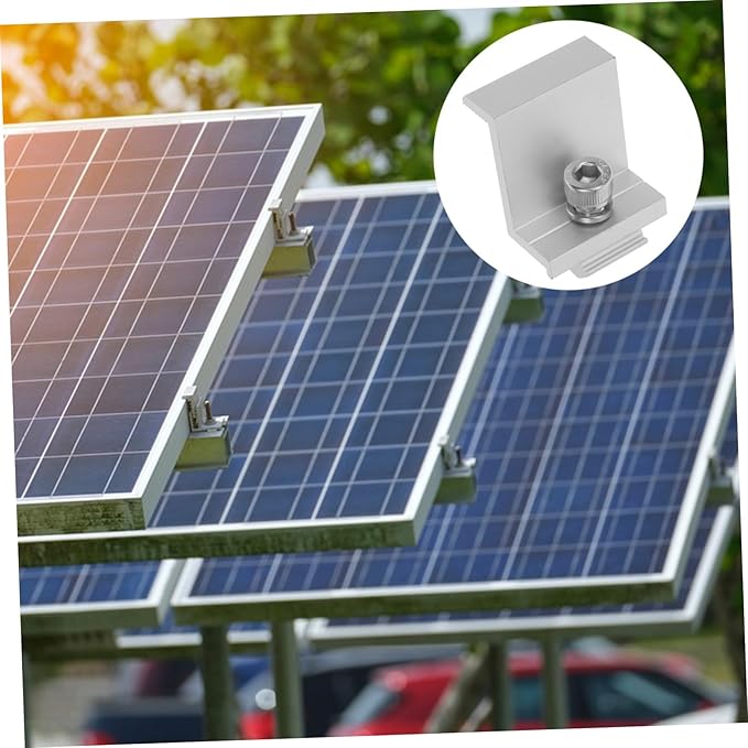 12pcs Solar Panel Holder Clamp Rack Clips for Household Solar Panel Installation Easy to Use Bracket for Secure Mounting and Performance