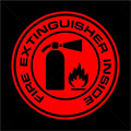 Fire Extinguisher Inside Decal Sticker Car, Truck, Window - Multiple Sizes and Colors - Die Cut No Background (7" Diameter)