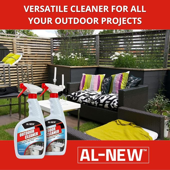 AL-NEW OUTDOOR CLEANER | Versatile Outdoor Cleaner for Deck Boxes, Plastic Outdoor Furniture, & More | Pack of 2 (32 oz.)