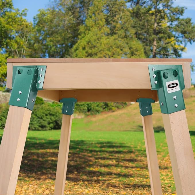 Mofeez Outdoor 4x4 Compound Angle Brackets for Deer Stand Hunting Blinds Shooting Shack (Green, Set of 4)