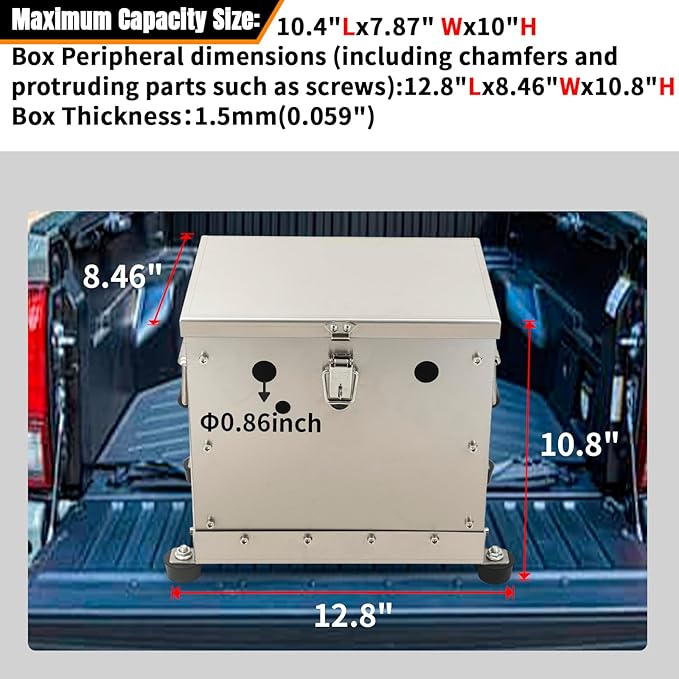 Aluminum Battery Box Relocation Kit Universal RV/Trailer Battery Box Outdoor With Waterproof Cover(Group 24)