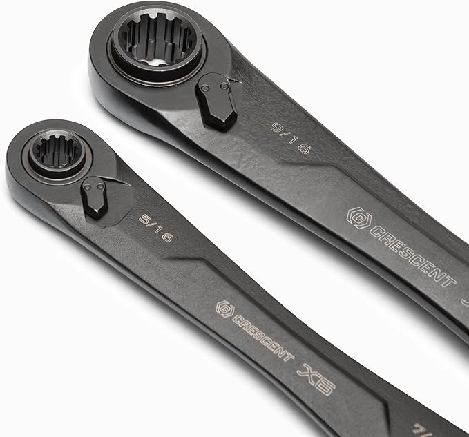 Crescent 2 Piece X6™ 4-in-1 Black Oxide Spline Ratcheting SAE Wrench Set - CX6DBS2