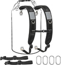 Backpack Straps with Clips,adjustable Padded shoulder strap Replacement dry bag,with spare metal clips Chest Belt