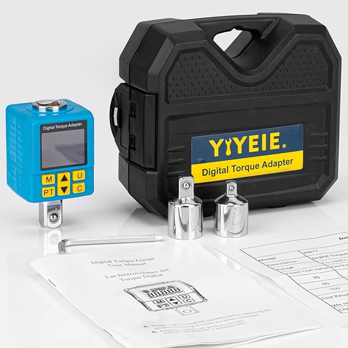 Heavy-duty Digital Torque Adapter, (±1% Accuracy, 40-300Ft-lb), 1/2" Digital Torque Wrench Adapter for Auto, Versatile Meter - Alert | Peak/Track | Preset | Store/Delete, for Machinery Repairs(406N.m)