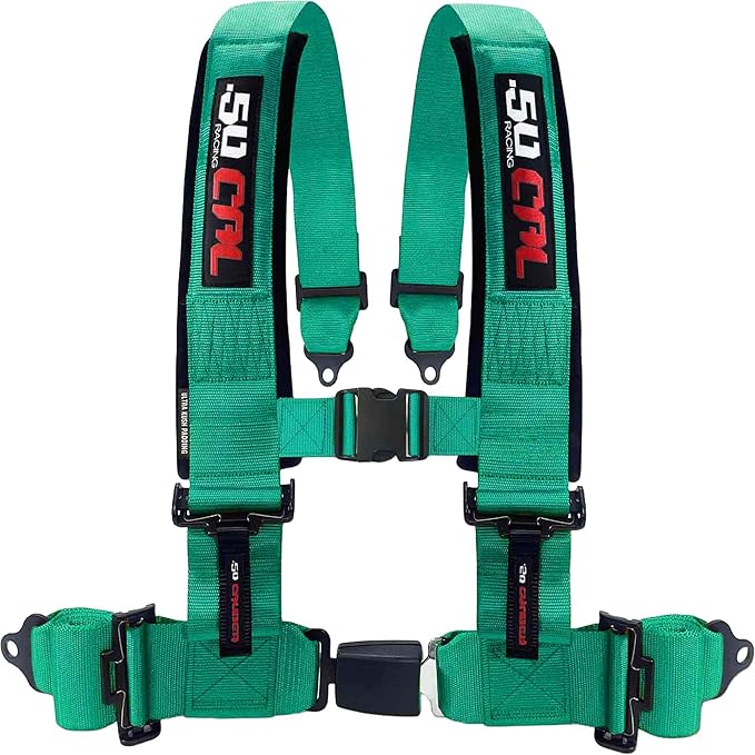 1pc 4 Point Harness for Bucket Seat Push Release 10 Color Harnesses Racing Harness 4 point Race Car UTV, RZR (Teal, 3in)