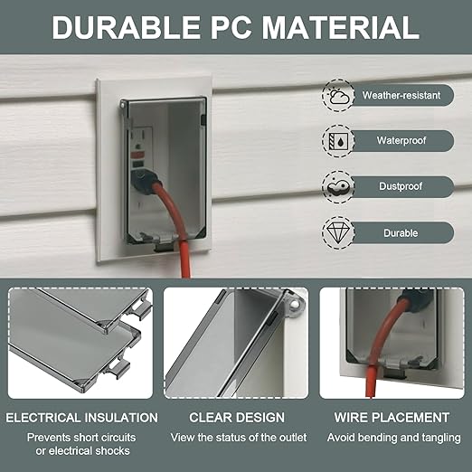 DBVC-1 Extra Duty 1-Gang Vertical Outdoor Outlet Cover Replacement for Electrical Box, Type 3r Enclosure Cover for Wet Locations - Compatible with DBVR1C/DBVS1C/DBVM1C/60VC (3 Pack)