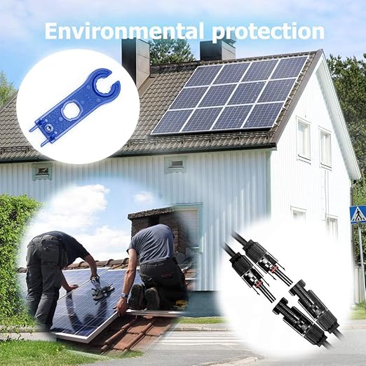 Solar Panel Crimping Tool,Crimping Tool Kit with 10PCS Connectors and 2PCS Spanner Wrench and 2PCS Y Solar Connectors and Solar Wire Crimping Tool for PV Cable