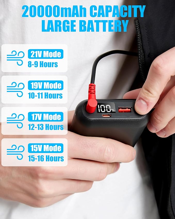 Cooling Vest Jacket with 2 Fans - Men and Women 21V Air Conditioner Vests, With 20000mAh Battery