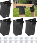 MOFEEZ Deer Stand Brackets 4x4, Heavy Duty Elevator Bracket for Deer Blind Outdoor Hunting Platform Blind Box Treehouse Shooting Shack Pergolas Black 4PCS with Screws