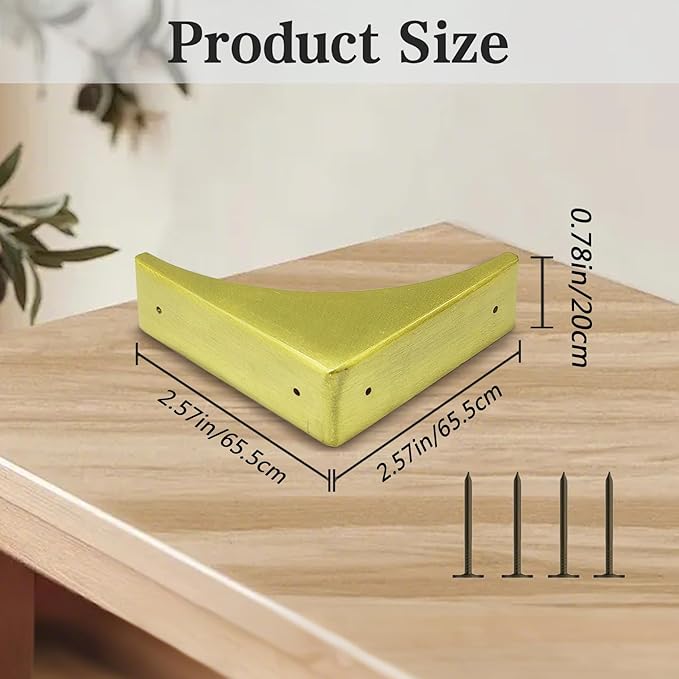 haowei Corner Guard 4 Pcs Zinc alloy Vintage Box Corner Protector Decorative Safety Angle Guard Edge Cover Multifunctional Furniture Hardware Accessories