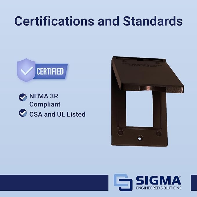 Sigma Engineered Solutions Weatherproof 14248BR 1-Gang Vertical GFCI Cover, Bronze