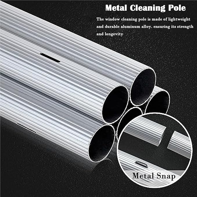 Extendable Window Cleaner Tool for Solar Panel, Outdoor Window Washing Kit 1.4 3.4 5 7 9 10 M Length, Window Squeegee with Extension Pole for Hard to Reach Outs,L 10M/33FT