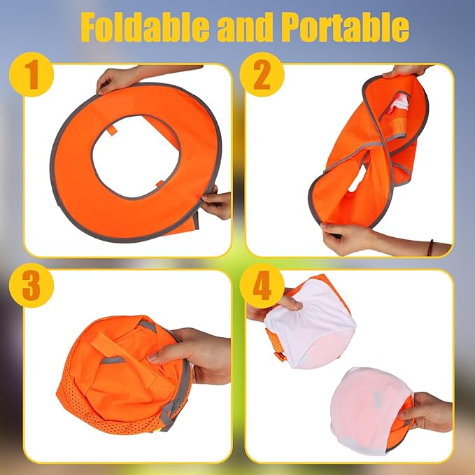 Jspupifip 20 Pack Hard Hat Sun Shade Full Brim Sun Shield High Visibility Visor with Reflective Strip for Hard Hat Accessories Construction Sites