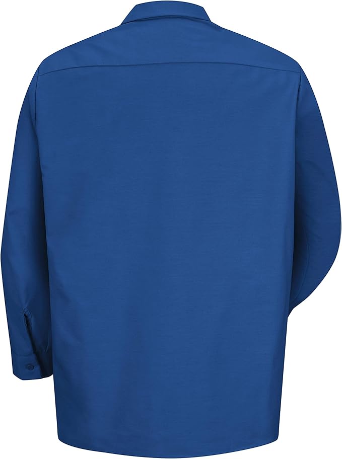 Red Kap Men's Long Sleeve Industrial Work Shirt | Moisture Wicking Button Up, Wrinkle Resistance Fights Fading & Stains