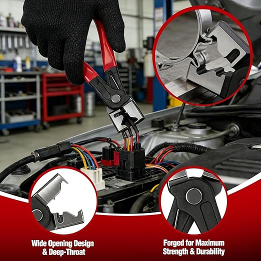 9 PCS Electrical Disconnect Pliers for Cars, Electrical Connector Removal Tool and Connector Removal Tools, Relay Puller & Hose Removal Pliers,Panel Clip Remover & Filter Caliper
