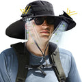 Sombrero Con Ventilador Solar, Solar Fan Hat,Wide Brim Sun Hat with 2 Detachable, for Outdoor Fishing,Hiking Gardening