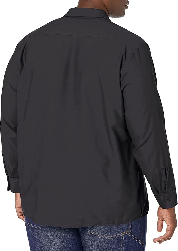 Red Kap Men's Long Sleeve Industrial Work Shirt | Moisture Wicking Button Up, Wrinkle Resistance Fights Fading & Stains